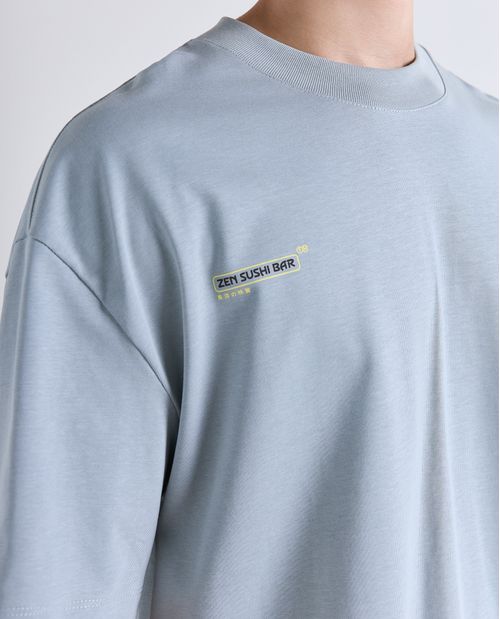 Camiseta oversize manga corta cuello redondo para hombre