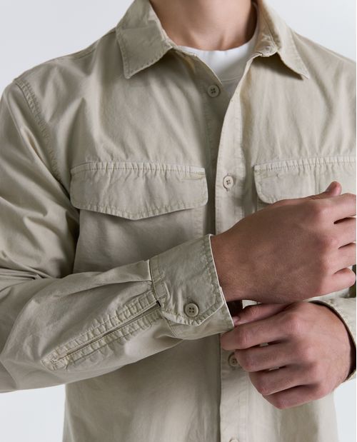 Camisa manga larga cuello camisero para hombre