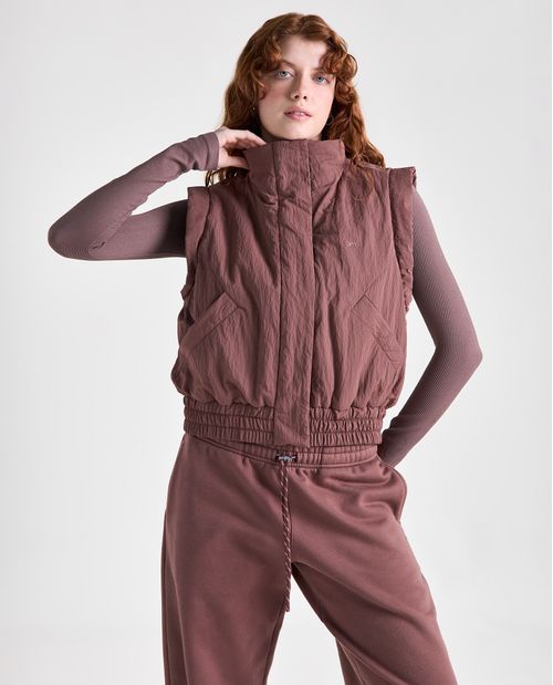 Chaqueta cuello alto para mujer