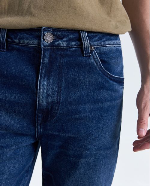 Jean Slim and Straight tiro medio para hombre