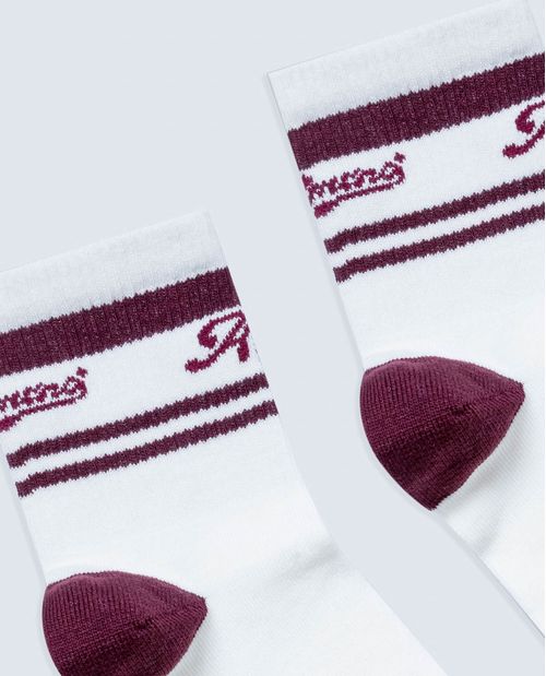 Calcetines altura media en algodón con detalles borgoña