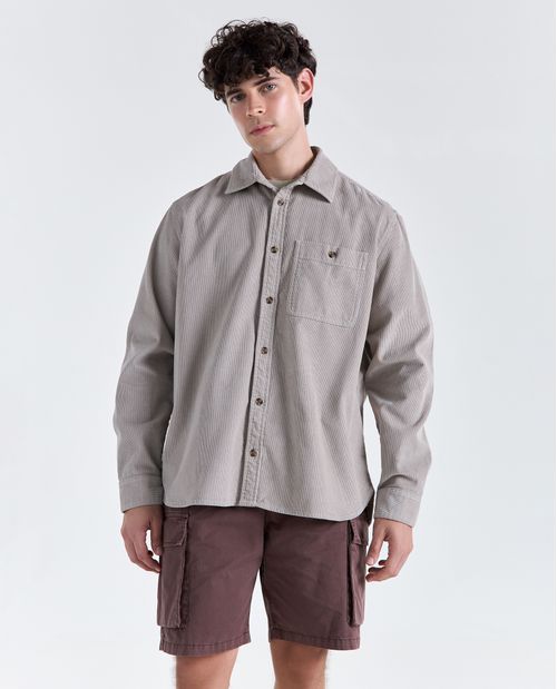 Camisa manga larga cuello clásico para hombre