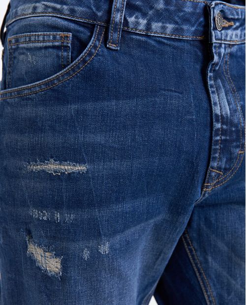 Jean Tapered tiro medio para hombre