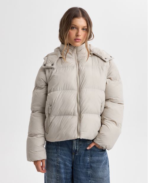 Chaqueta bomber poliamida capucha removible