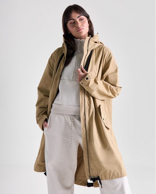 Chaqueta parka capucha ajustable para mujer