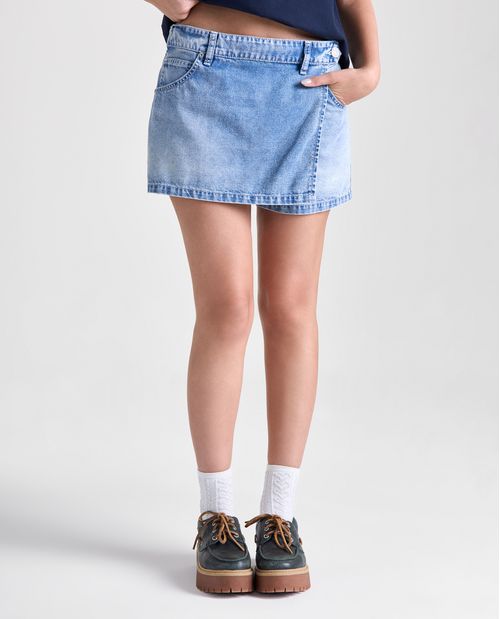 Shorts denim medio tiro para mujer