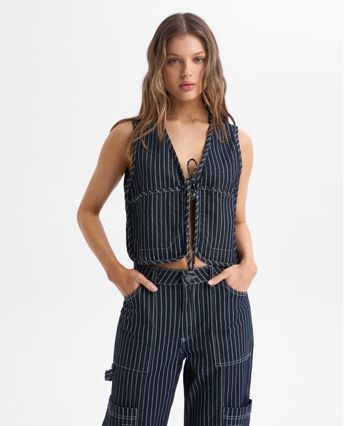 Chaqueta sin mangas escote en V para mujer