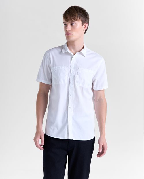 Camisa manga corta cuello clásico para hombre