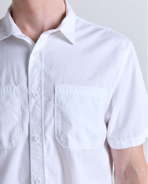 Camisa manga corta cuello clásico para hombre