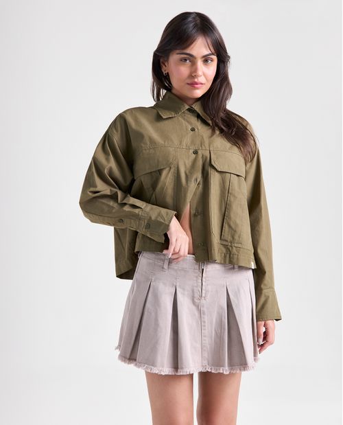 Camiseta manga larga cuello redondo para mujer