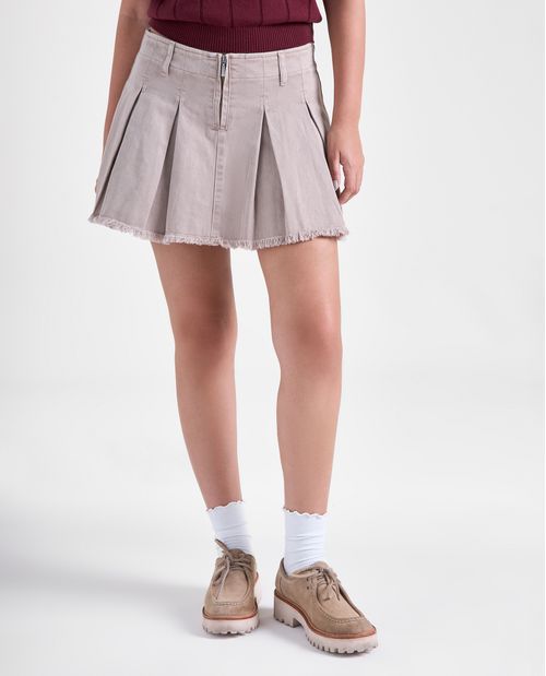 Falda línea A tiro medio para mujer