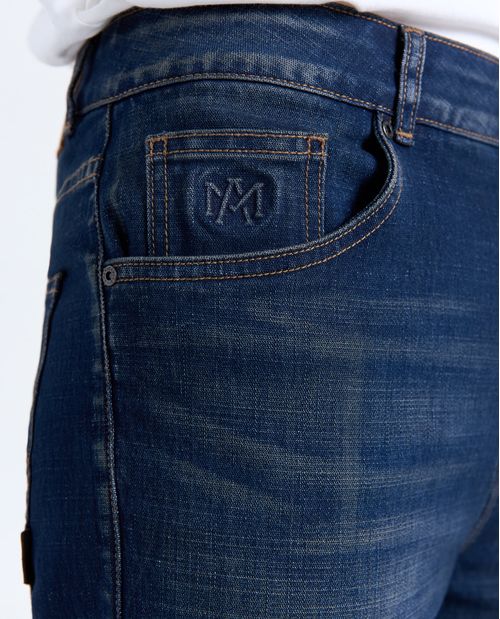 Bermuda Regular Denim clásico tiro medio