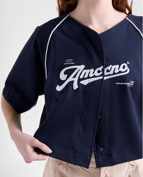 Camiseta logo vintage manga corta para mujer