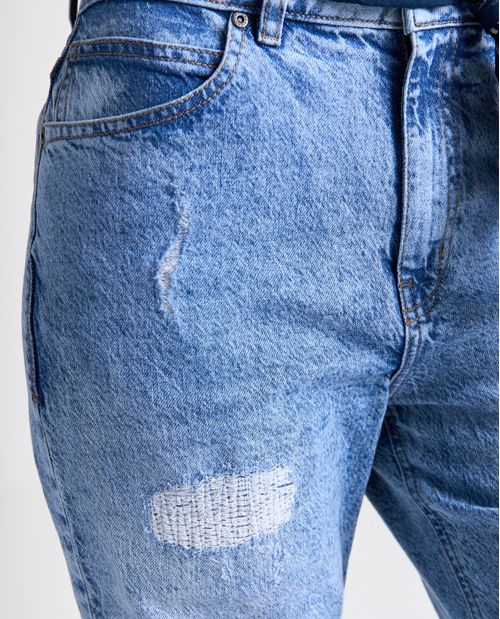 Jean Mom Recocidos Alto para Mujer