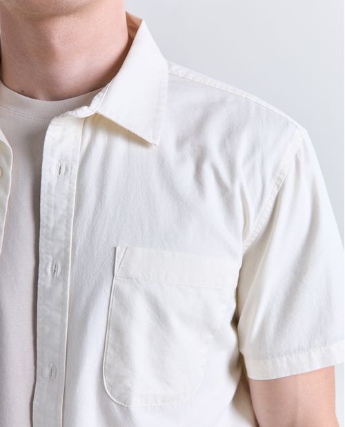 Camisa estampado floral manga corta cuello camisero para hombre