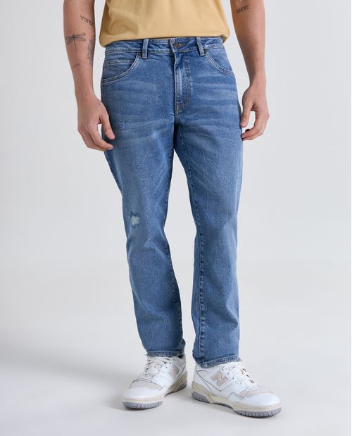 Jean Slim sin rotos bajo para hombre