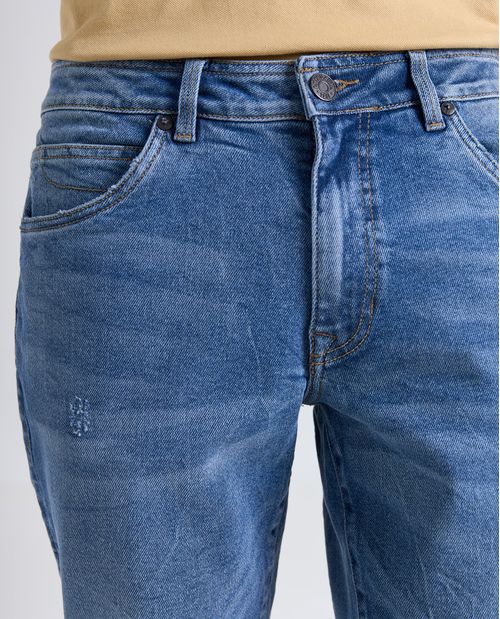 Jean Slim sin rotos bajo para hombre