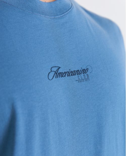 Camiseta estampado localizado manga corta cuello redondo para hombre