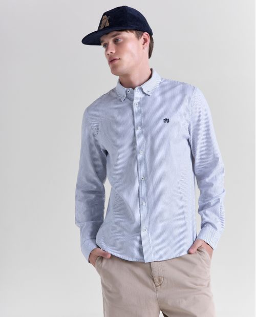 Camisa manga larga cuello camisero para hombre