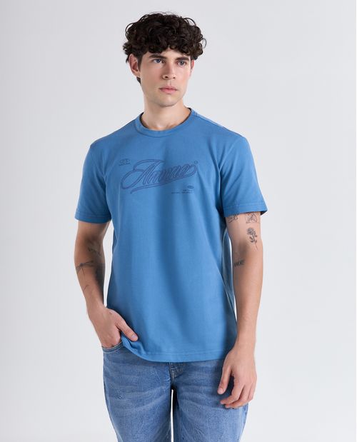 Camiseta textura manga corta cuello redondo para hombre