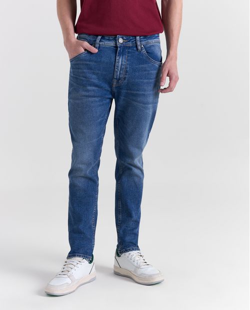 Jean Skinny bordados variados tiro bajo para hombre
