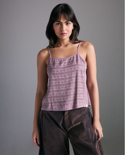 Camisa slim cuello redondo para mujer
