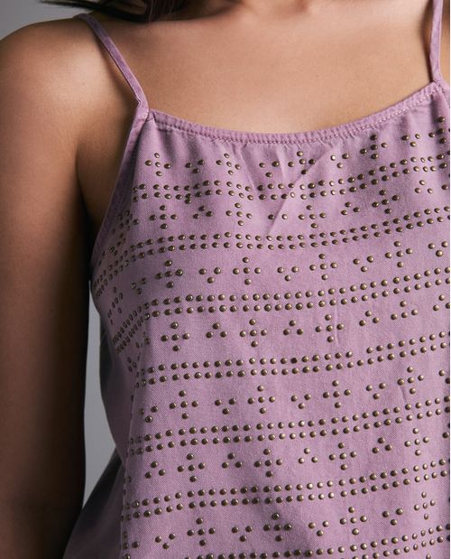 Camisa slim cuello redondo para mujer