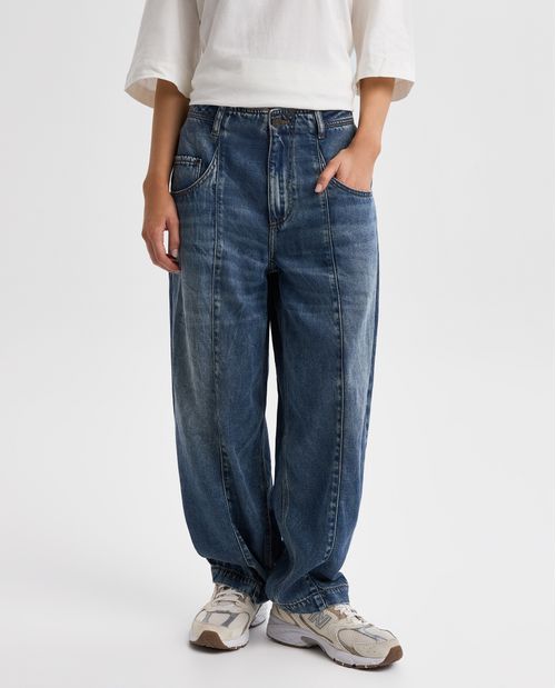 Jeans fit lyocell estilo baggy con efecto desgastado