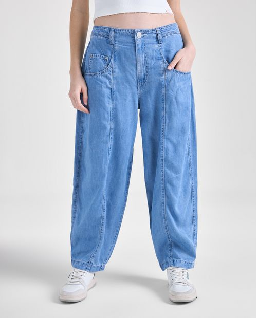 Jean Slouchy Wide leg tiro medio para mujer