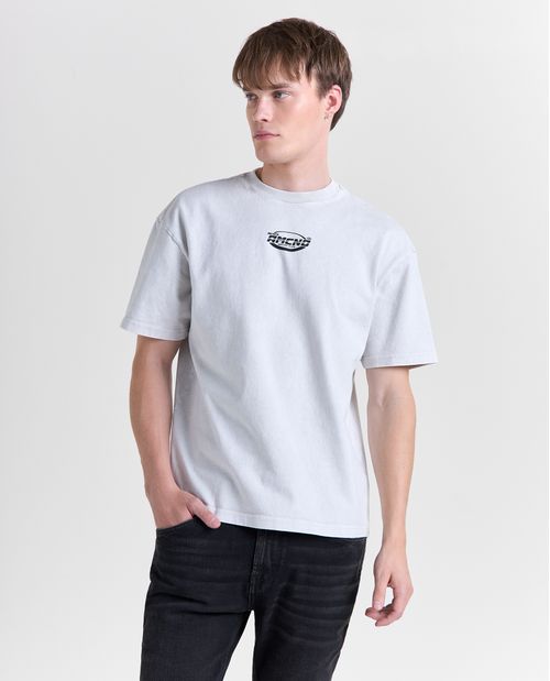 Camiseta estampado localizado manga corta cuello redondo para hombre