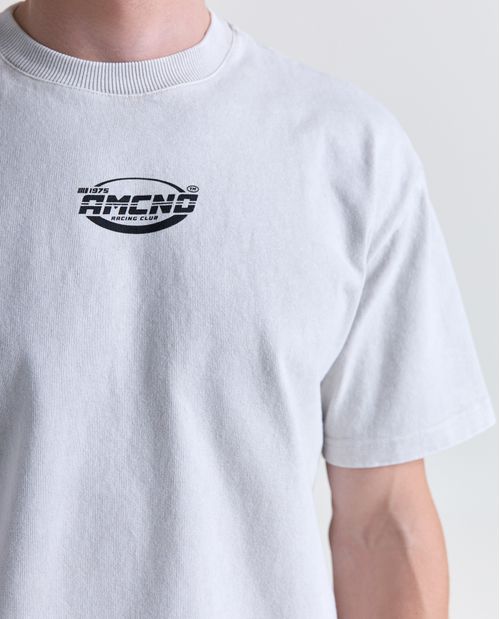 Camiseta estampado localizado manga corta cuello redondo para hombre