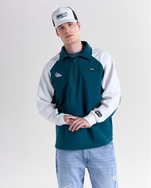 Buzo oversize cuello tortuga para hombre