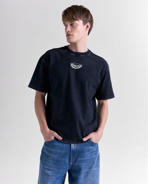 Camiseta regular fit algodón efecto deslavado