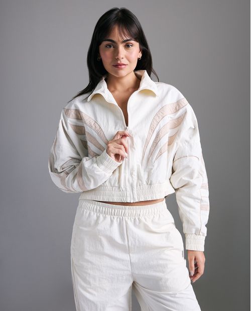 Chaqueta regular nylon cuello alto para mujer