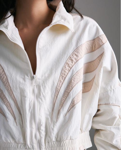 Chaqueta regular nylon cuello alto para mujer