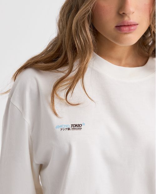 Camiseta manga corta cuello redondo para mujer