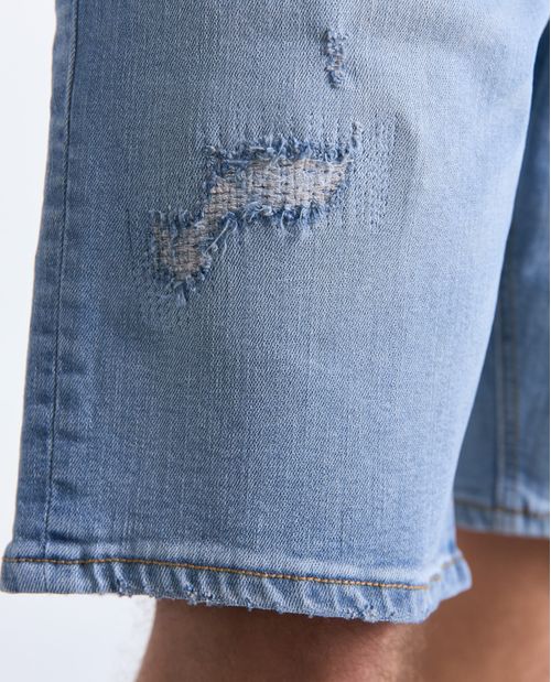 Bermuda Regular Denim medio para hombre