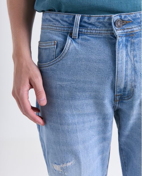Jean Slim Recocidos Bajo para hombre