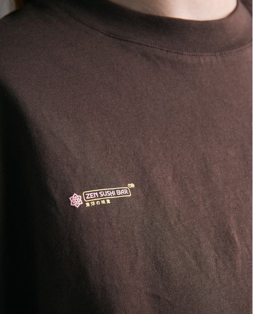 Camiseta estampado localizado manga corta cuello redondo para mujer