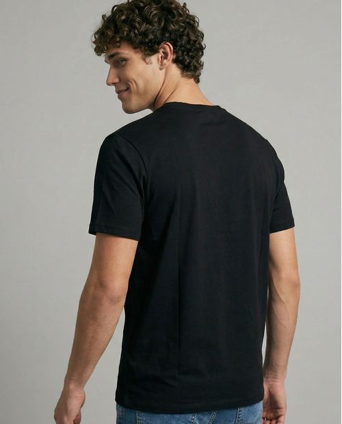 Camiseta estampado localizado manga regular cuello redondo para hombre