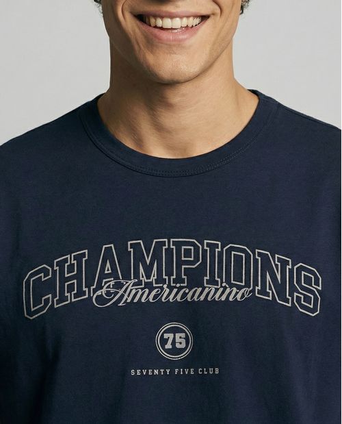 Camiseta estampado localizado manga regular cuello redondo para hombre