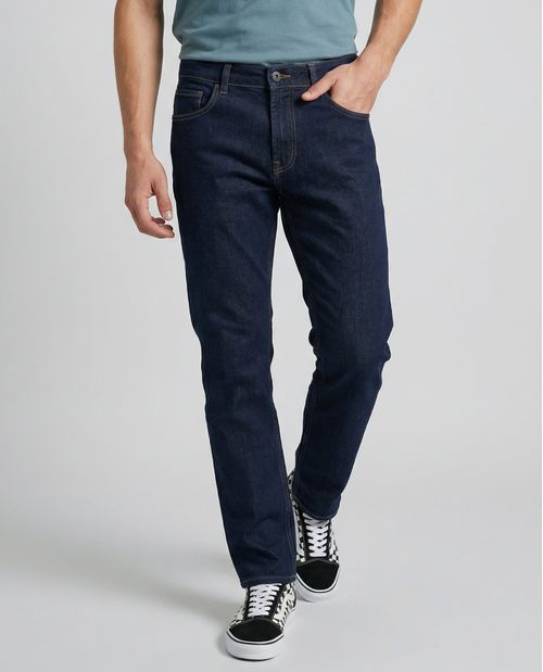 Jean Slim ajustado tiro bajo para hombre