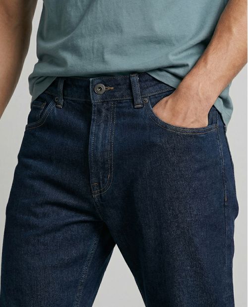 Jean Slim ajustado tiro bajo para hombre
