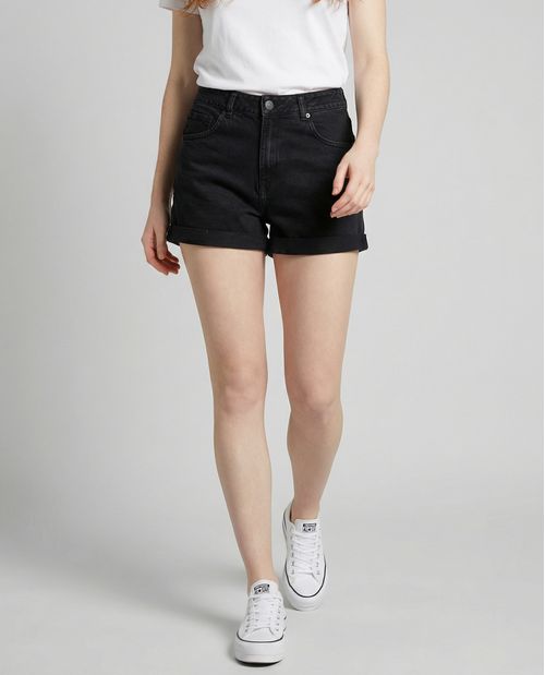 Shorts regular denim tiro medio