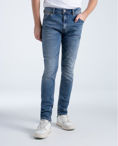 Jeans slim en algodón tiro bajo